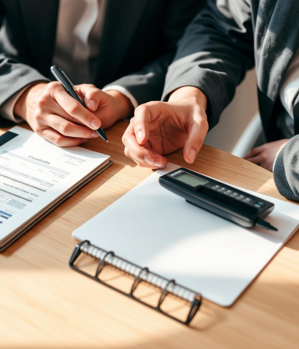Deux professionnels analysent des chiffres autour d'une table